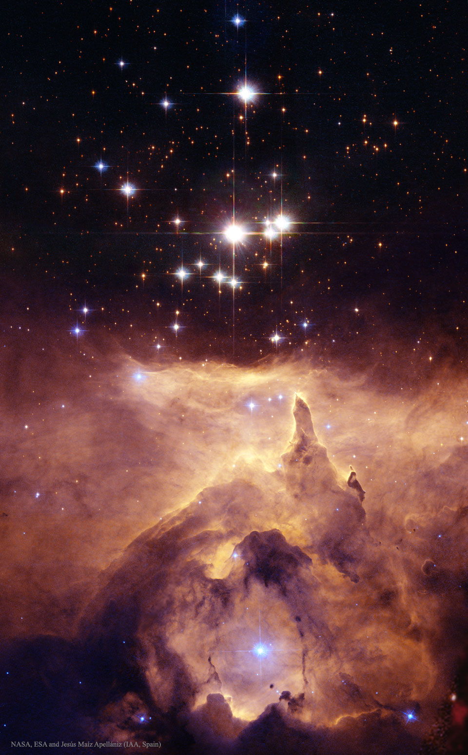 Créditos da imaxe: NASA, ESA e Jesús Maíz Apellániz (IAA, España). Agradecementos: Davide De Martin (ESA/Hubble)
