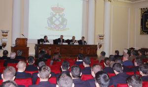 O reitor inaugura o Seminario de Ciberdefensa en Marín.