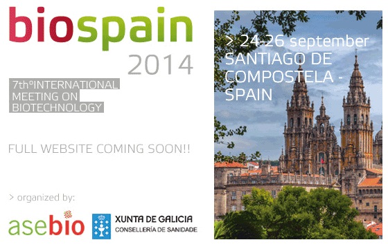 Biospain 2014 celébrase en Santiago ata o 26 de setembro.