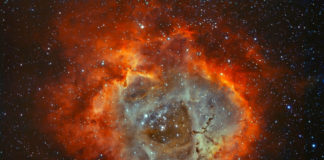 A nebulosa Roseta en hidróxeno e osíxeno
