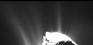 Chorros desde o cometa Churyumov-Gerasimenko