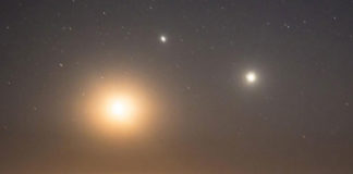 Triple conxunción da Lúa, Venu e Xúpiter no Parque Nacional Illas Atlánticas