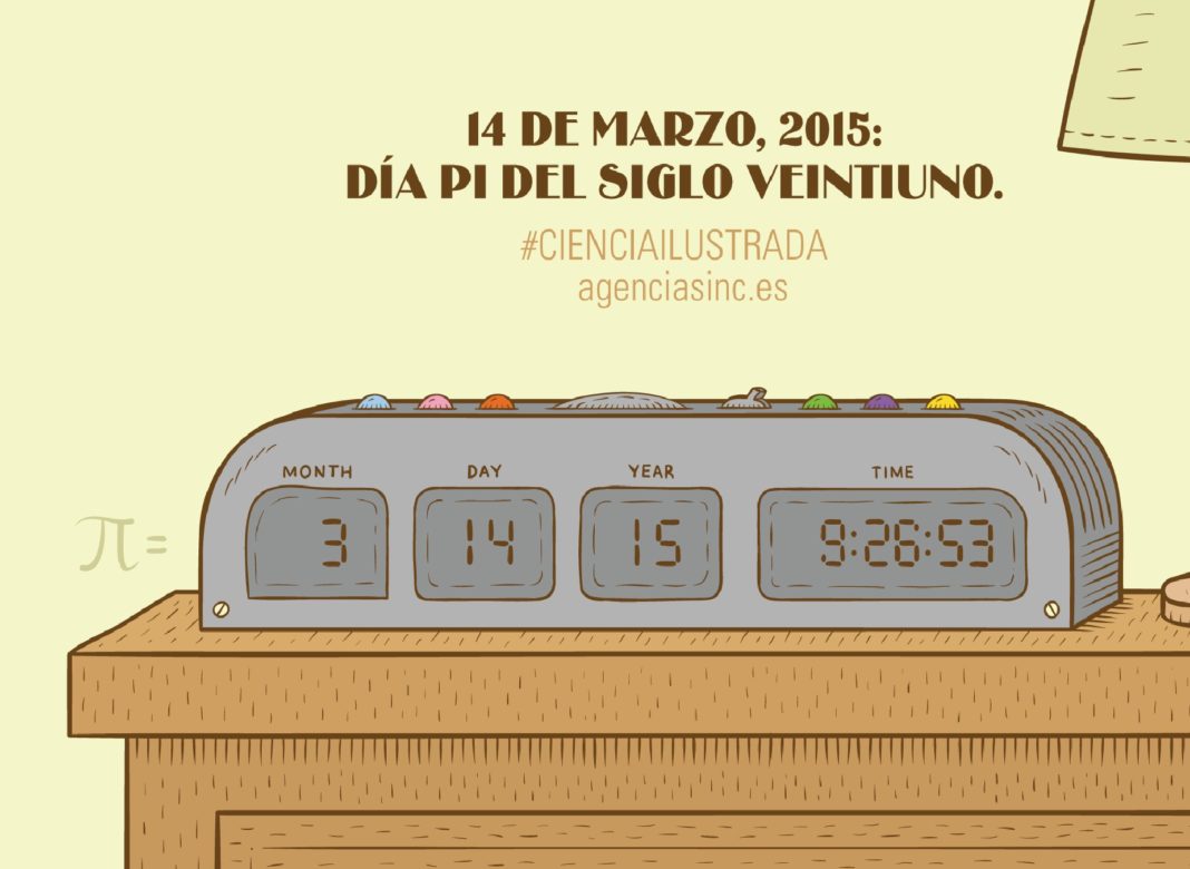 Ilustración realizada pola Agencia Sinc sobre o Día de Pi.