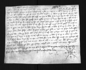 Un dos documentos descubertos na catedral de Ourense.