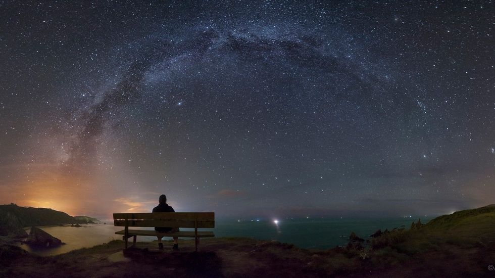 A foto de Dani Caxete premiada pola súa imaxe do ceo nocturno dende Loiba.