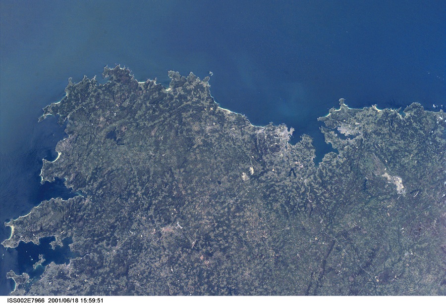 O Golfo Ártabro no ano 2005 dende a ISS.