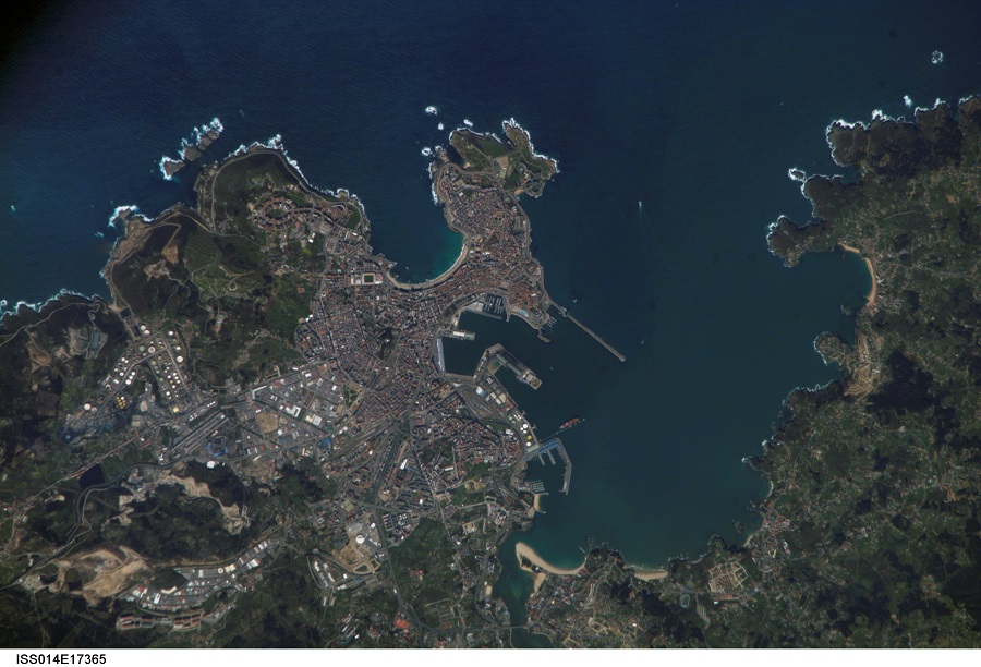 A Coruña vista dende a Estación Espacial Internacional no ano 2007.