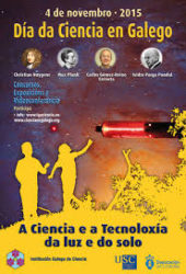 Cartel da edición de 2015 do Día da Ciencia en Galego.