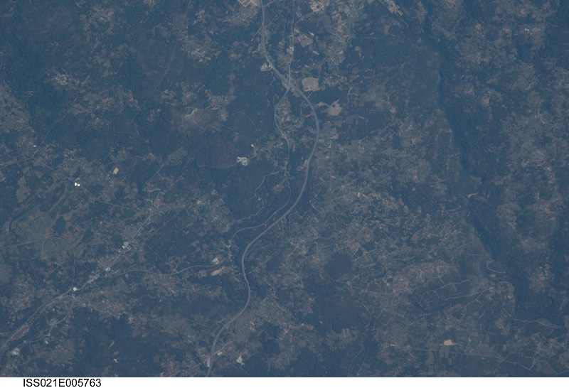 Taboadela, en Ourense, dende a ISS, no 2009.