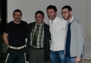 Paradela (primeiro pola esquerda), xunto a Jorge Mira, José Ramón Chaves e Pablo Carpintero. 