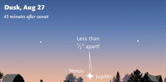 Venus e Júpiter fusionaranse o sábado 27 de agosto á noitiña / Creative Commons.