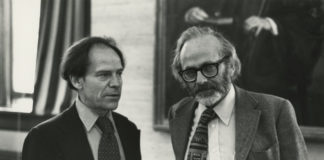 Torsten Wiesel (esq.) e David Hubtel, gañadores do Nobel de Medicina en 1981.