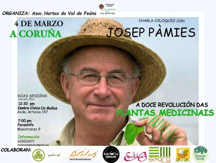 Cartel das charlas na Coruña de Josep Pàmies.
