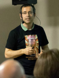 Antonio Salas, durante a súa intervención en Pint of Science. Foto: Anxo Iglesias.