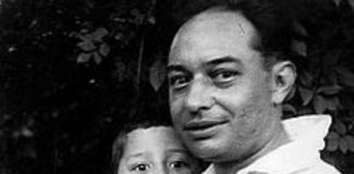 O artista Camilo Díaz Baliño, asasinado en 1936, xunto ao seu fillo, Isaac Díaz Pardo.