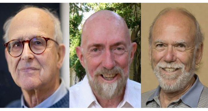 Weiss, Thorne e Barish, inspiradores e impulsores do detector LIGO.