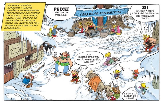 Viñeta de Astérix no novo cómic de Edicións Xerais de Galicia.