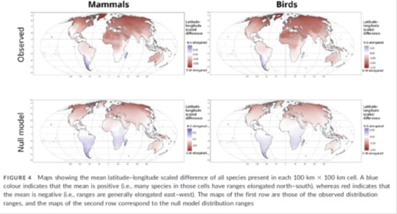 Un dos mapas publicados co artigo. Fonte: USC / Global Ecology and Biogeography.