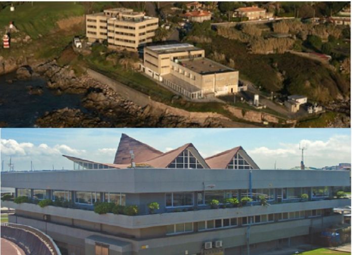 Instalacións do Instituto Español de Oceanografía en Vigo (arriba) e A Coruña.