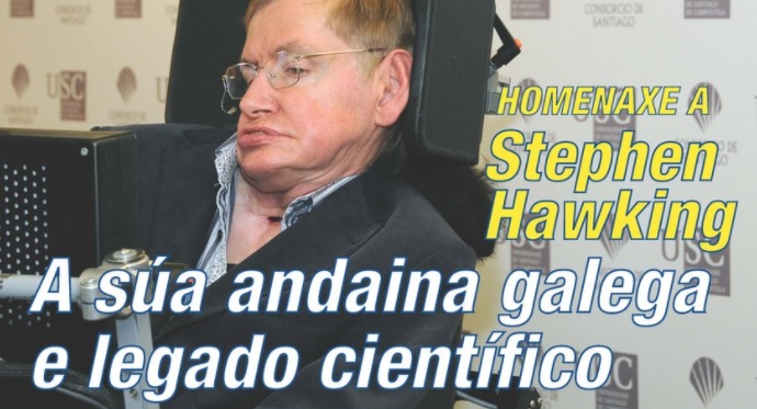Cartel da charla de homenaxe a Stephen Hawking.