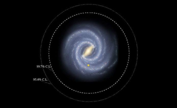 O traballo expón a posibilidade de que haxa estrelas na Vía Láctea fóra dos límites coñecidos ata agora. Imaxe: Representación artística de R. Hurt, SSC-Caltech, NASA/JPL-Caltech.