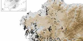 Mapa da distribución dos petróglifos en Galicia. Fonte: GEPN-AAT.