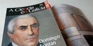 Portada do Anuario da Ciencia en Galicia, dedicado á figura de Domingo Fontán.