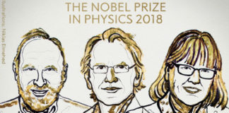 Ilustración dos tres premiados co Nobel de Física. Fonte: Nobel Prize.