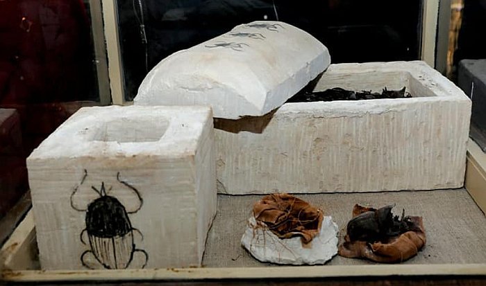 Tumbas con escaravellos momificados. Foto: Ministerio de Antigüidades de Exipto.