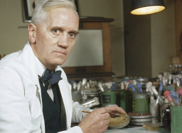 Alexander Fleming foi a peza clave para descubrir a penicilina. Fonte: Wikicommons.