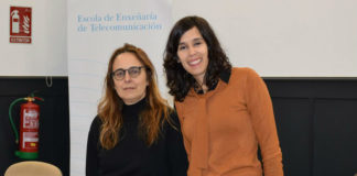 A vicerreitora da UVigo María Isabel Doval e a profesora da Universidade de Minho Joana Almeida. Foto: Duvi.