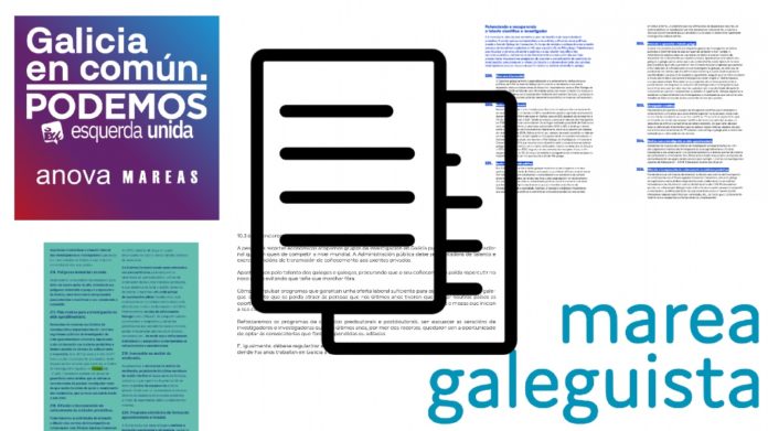 Os programas e En Marea en 2016 e os de Galicia en Común e Marea Galeguista en 2020 comparten numerosos parágrafos de forma literal.