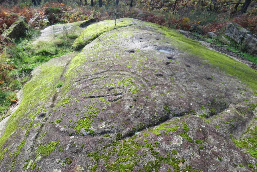 Imaxe do petróglifo de Pedra Moura, en Coruxo. Foto cedida por Iago Pozo.