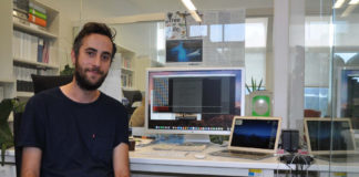 João Alves no Laboratorio de Filoxenómica da Universidade de Vigo. Foto: UVigo.