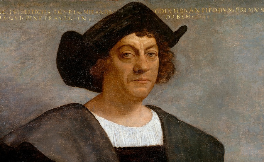 Retrato de Cristóbal Colón pintado por Sebastiano del Piombo. 