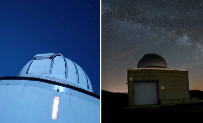 Observatorio de Forcarei (esquerda) e Cotobade (dereita). Imaxes: Fundación Ceo, Ciencia e Cultura/Ángel R.D. Arós.