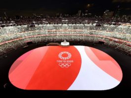 Cerimonia de inauguración dos Xogos Olímpicos de Tokio, este venres 23 de xullo. Fonte: @Tokyo202es/Twitter.