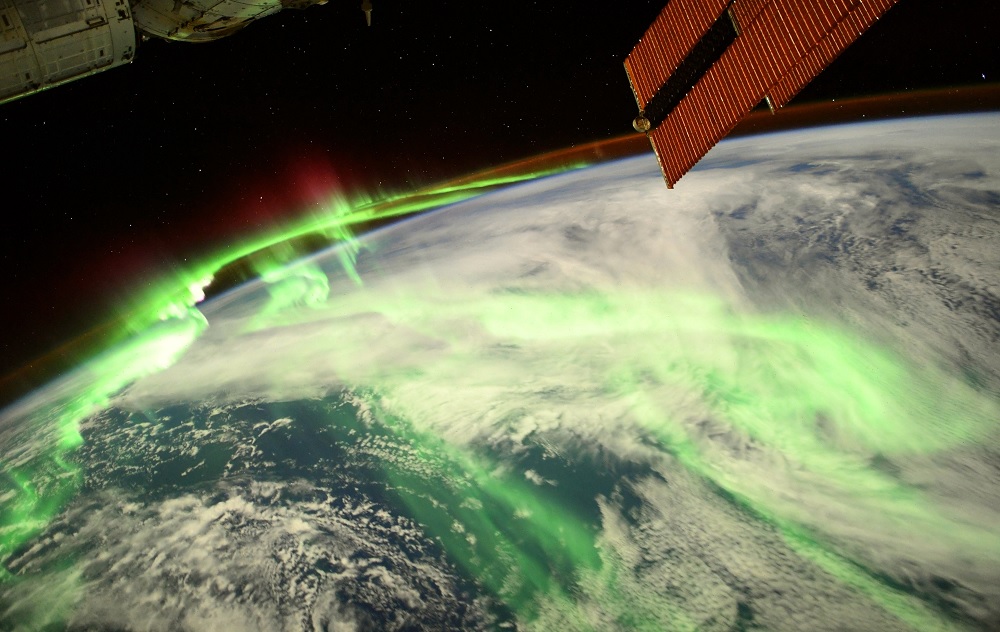 Aurora polar capturada en agosto polo astronauta Thomas Pesquet desde a Estación Espacial.