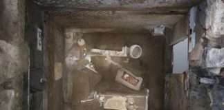 Vista cenital do cuarto dos escravos atopado en Pompeia. Foto: Parque Arqueolóxico de Pompeia.