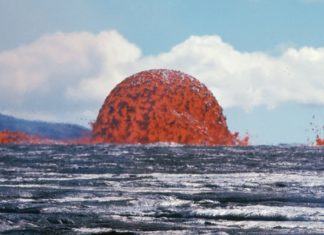 A cúpula de lava que provocou a erupción de 1969. Fonte: United States Geological Survey (USGS).