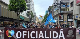 Manifestación pola 'oficialidá' do asturiano celebrada este ano. Foto: Xunta pola Defensa de la Llingua Asturiana.