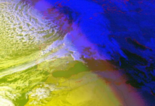 Imaxe de satélite da borrasca Barra ao seu paso polo país. Fonte: Meteogalicia.