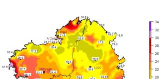 As temperaturas mínimas baten récord en Galicia, chegando aos 24,4 graos en Santiago de Compostela. Fonte: AEMET