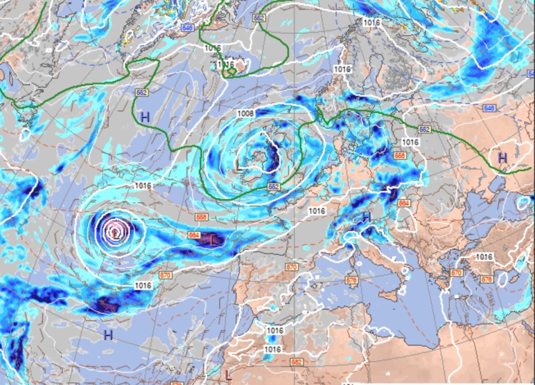 O posible furacán podería afectar a Galicia en setembro. Crédito: Tiempo.com