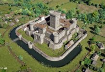 Reconstrución virtual do castelo de Rocha Forte, feita ao abeiro do documental "Os Castelos" da TVG. Crédito: Trasancos 3D / Anxo Mijan