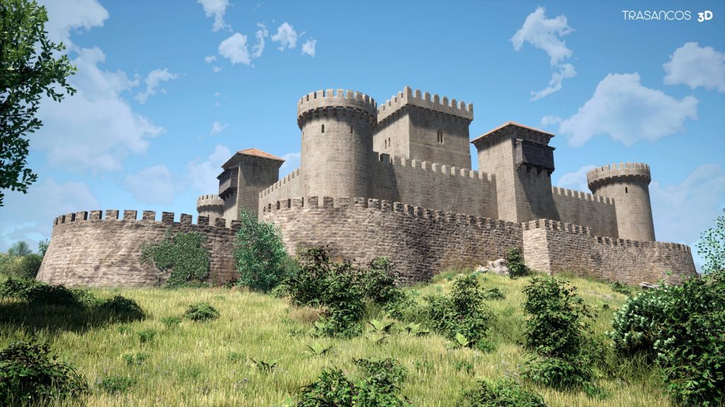 Unha das vistas do castelo reconstruído en 3D. Foto: Anxo Mijan / Trasancos 3D