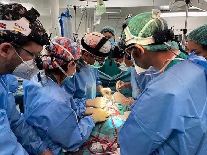 Un momento durante a intervención cirúrxica. Crédito: Hospital Universitario La Paz