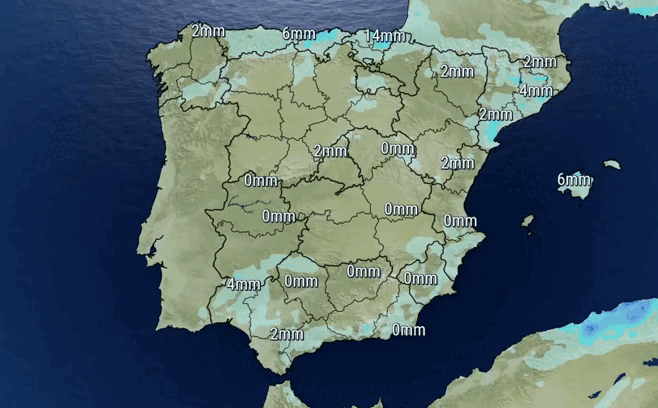 Precipitación acumulada dende o pasado sábado ata o vindeiro. Vídeo: Eltiempo.es