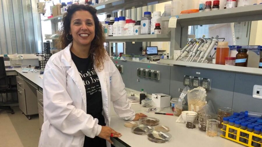 Silvia Escudero-Curiel no Laboratorio do grupo Biosuv, Bioenxeñaría e Procesos Sostibles, do Cintecx. Foto: DUVI
