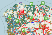 Captura de pantalla do mapa Vici.org.